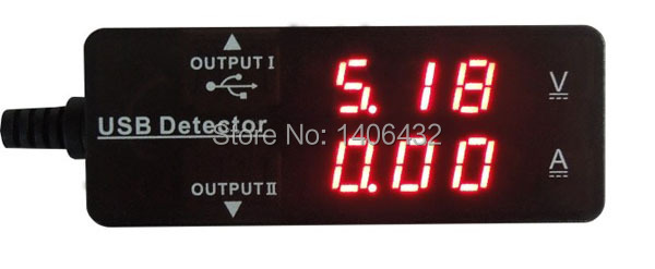 Dual USB Detector Charging Voltage Meter Current 3 2 10V 0 3A Voltmeter Ammeter Charger For