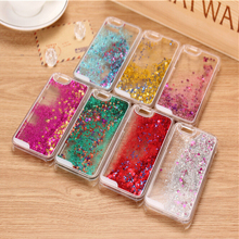 Promotions 7 Colors Fun Glitter Star Liquid Back Case cover for iphone 5 5S transparent clear