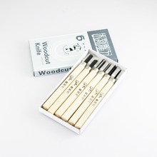 Woodcut scorper hand Wood carving Engraving knife tool set 6 piece carved wooden cutter