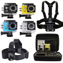 Head Chest Mount Harness + Carry Bag + 2.0″ LCD WiFi SJ6000-w9 Action Sports Waterproof Camera as GOPRO Hero SJCAM SJ4000 SJ5000