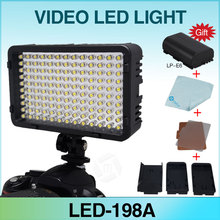 Mcoplus MCO-198A Video LED Light for Canon Nikon Pentax Panasonic Olympus & DV Camcorder Digital SLR Camera + 1pc LP-E6 Battery