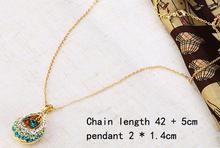 Charming Jewelry Multi colored Crystal Rhinestones Inlaid Teardrop Shaped Pendant Necklace NL 0518