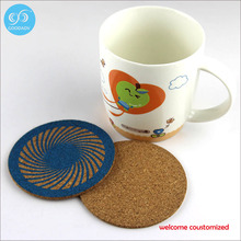 2016 Newest kitchen table decoration accessories insulation mat round cork coasters from Guangzhou