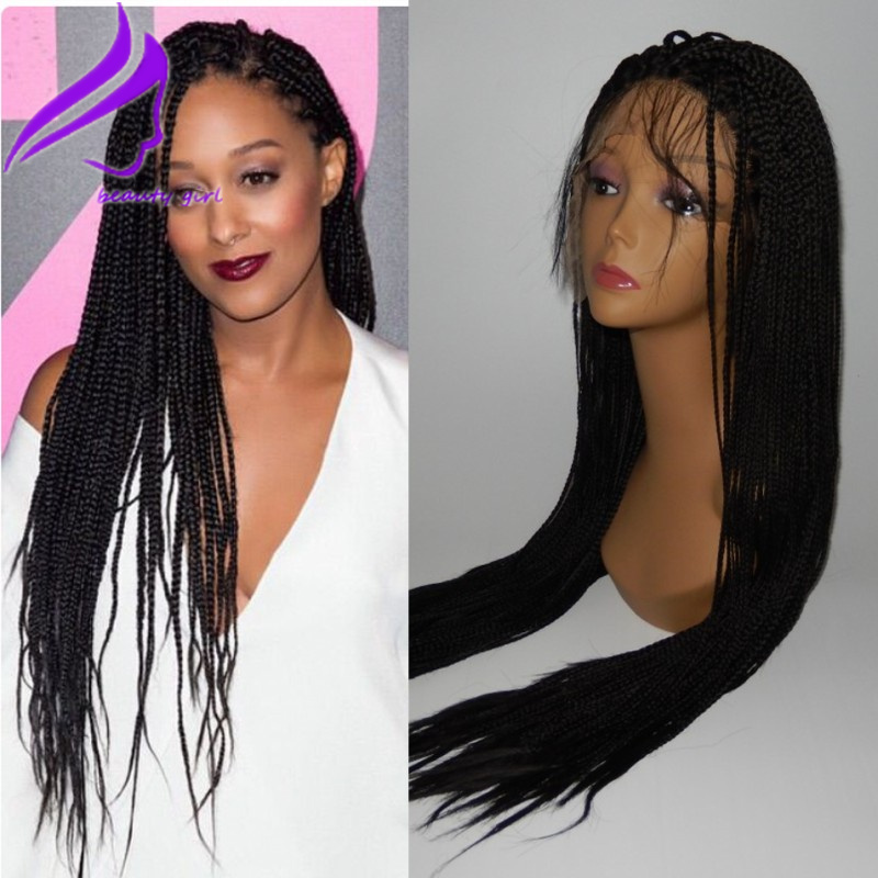 Free Shipping Braided Lace Front Wigs Box Braided Synthetic Wigs Heat Resistant Hair Micro 