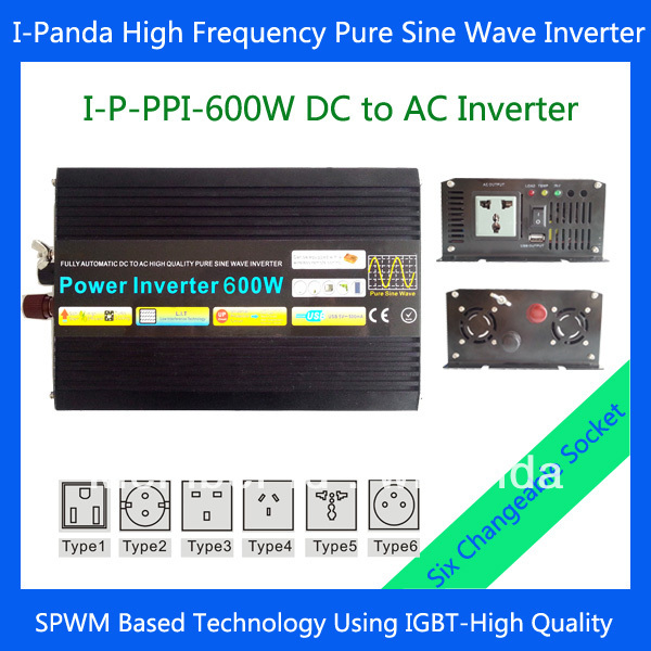 600w 12v power supply Pure Sine Wave Inverter 600W inverter 220v 600W Car inverter  DC to AC power inverter Peak 1200W