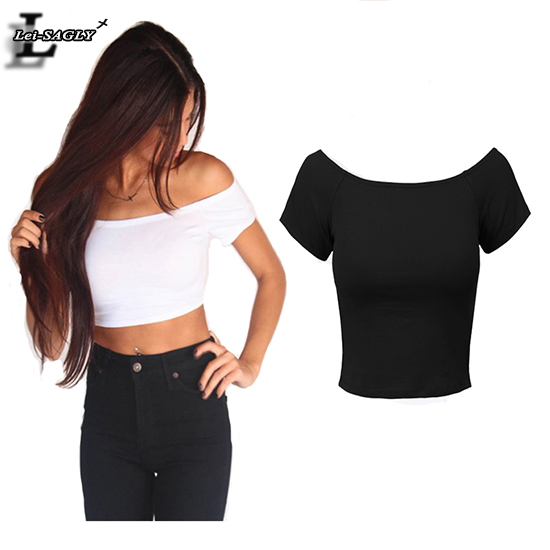 Summer Style Women Sexy Black White Crop Tops New Type Tops Short Sleeve Fashion Cropped For Girls E210