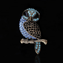 FREE SHIPPING Korean high-grade rhinestone brooch cartoon owl brooch career suits accessories factory direct