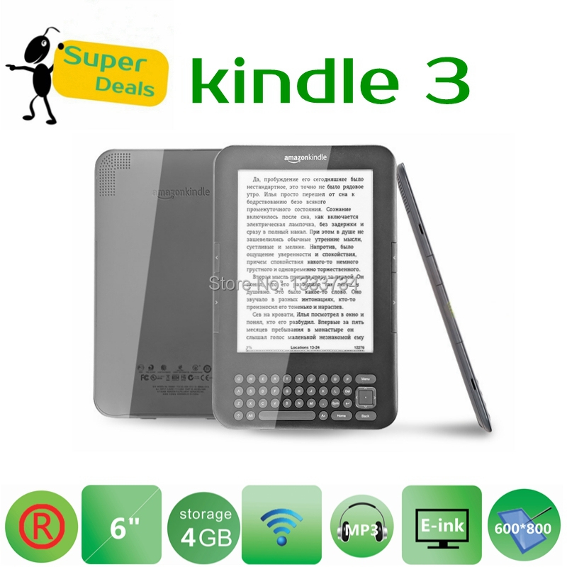 kindle 3 + Leather case + MP36quot; 4GB WiFi Audio Eink Ebook Reader,6 