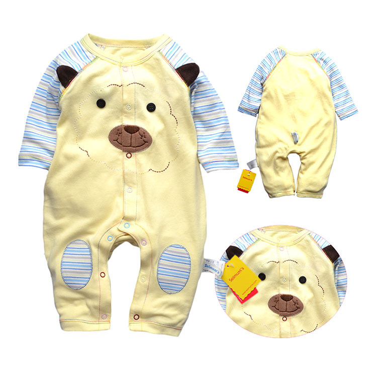 2015 new long sleeve baby rompers top quality jumpsuit newborn baby clothing for 3 12M bebe