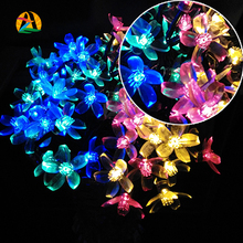 Holiday Lighting Solar Powered 4.8M 20 Leds Outdoor Cherry Blossoms Christmas String Lights Garden Light Jardin Luce solare
