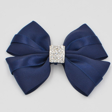 12 color High Quality Ribbon crystal Boutique girl women Hair Bows With Clip Hairpins For Kids Girl Hair Accessories Barrettes