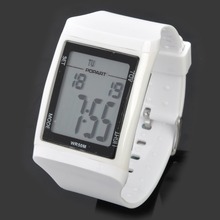 Reloj de los deportes para mujeres y hombres 50 m resistente al agua buceo natación reloj calendario cronómetro alarma Color blanco ( 1 x CR2025 )