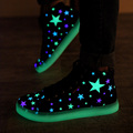Spring Unisex Fashion Star Printed Glowing Canvas LED Shoes High Top Luminous Lighted Shoes Tenis Feminino