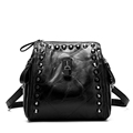 Trendy Lock Ornament Women Fashion New Sheepskin Backpack Rivet Dual purpose Bag Small Shoulder Bag High