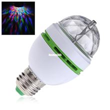 Mini E27 3W Full Color Stage DJ Lamp Disco Light RGB Crystal Auto Rotating LED moving head Bulb EB0207