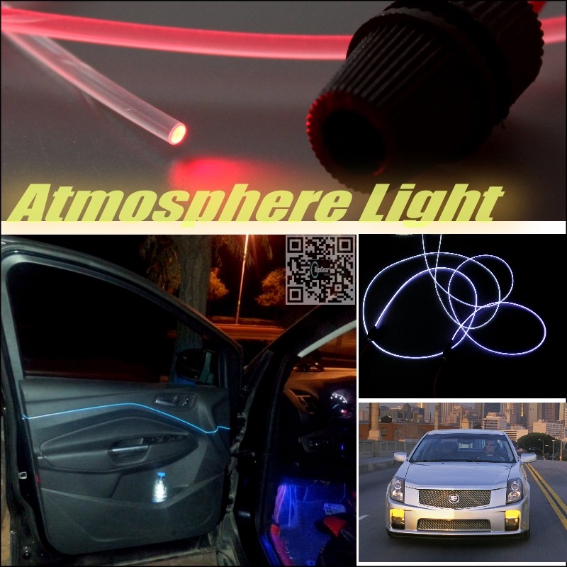 Car Atmosphere Light Fiber Optic Band For Cadillac CTS CTS-V 2015 Furiosa Interior Refit No Dizzling Cab Inside DIY Air light