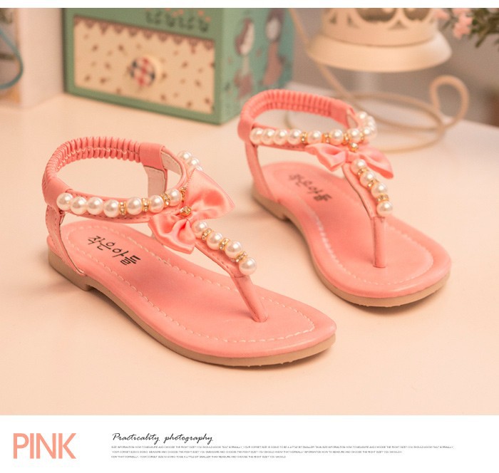 New 2015 Summer Girls Sandals Ankle Flat Beautiful Beading Girls Shoes Fashion Children Sandals Patent Leather Sandalia Infantil free shipping (7)