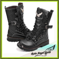 Fashion Plus Size High-top Men Boots Five Belt Buckle Decorative Male