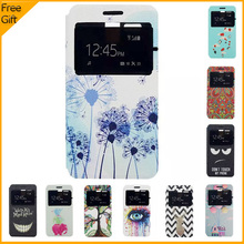 Luxury Cute Cartoon Leather Flip Case Cover For Lenovo Golden Warrior A8 A806 Case Window Cell