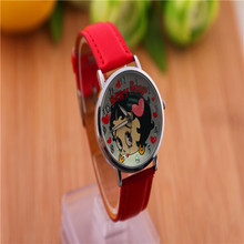 2014 nueva moda Casual linda chica PU reloj de cuero relojes de cuarzo relojes de pulsera horas para para niños envío gratis
