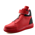 New Design Superstar High top Men Casual Shoes Outdoor Walking Hook Loop Front Zipper Men Shoes
