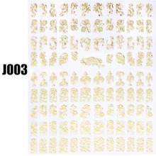 100 Brand New Hot Sale Golden DIY 3D Nail Stickers Nail Art Unique Beauty Decals Manicure
