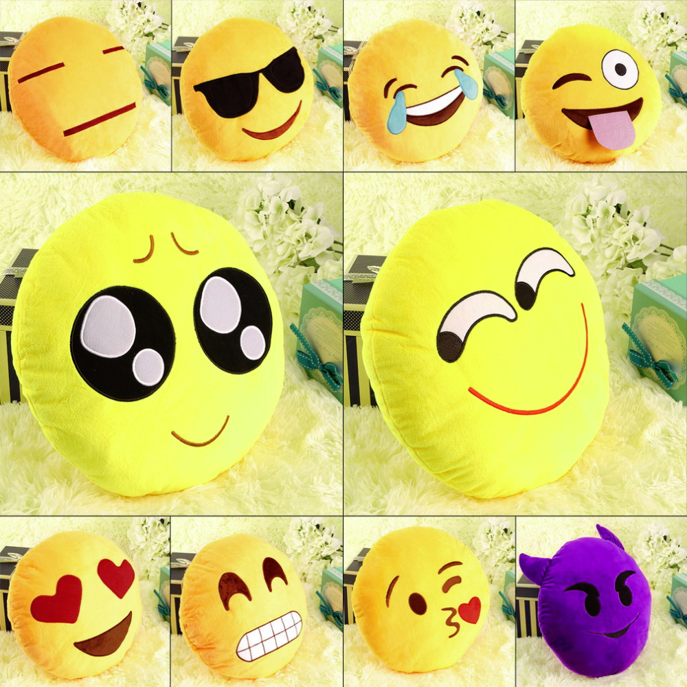 Купить 1шт мягкой emoji смайлик смайлик довольно круглые подушка ...