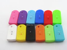 1pc Silicone car key cover remote cover for MAZDA 2 buttons auto parts car accessores 3 shell 12 color