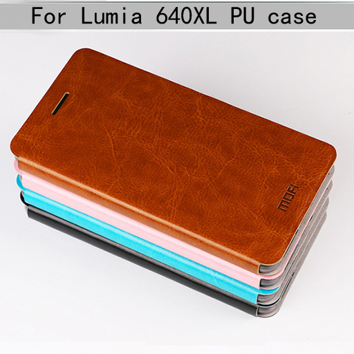 10pcs  Lumia 640XL Business case, Flip Leather Skin PU Cover Stand case For Microsoft Lumia 640XL Brand MOFI + retail + freeship
