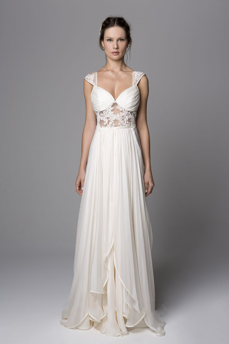 Ivory Lace Beach Wedding Dress Sexy Shoulder Straps A Line