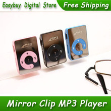 100pcs/lot New Style High Quality Mini Mirror Clip Card Reader MP3 Music Players Support Micro SD/TF Card 6 Colors