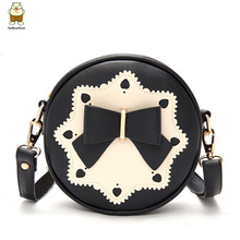 Fashion High quality Hollow-out bow round mini lolita ladies messenger bags sweet women shoulder bag