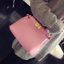 2016 Women’s Mini Tote Lock Bag Girls Candy Color Woman Handbag Ladies Famous Brand Small Shoulder bags