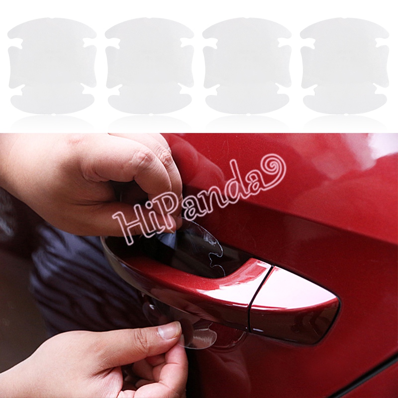 Universal 4Pcs Car Stickers Door Handle Protection Film Invisible Car Handle Scratches Automobile Shakes Car Protector Films