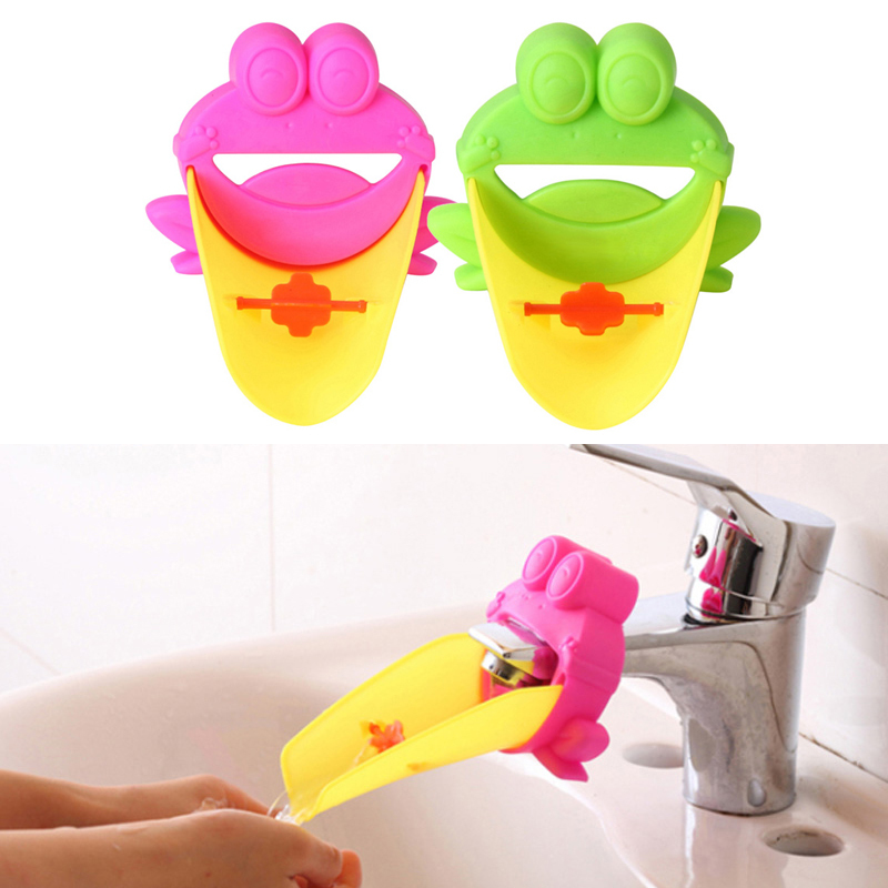Cute Frog Bathroom Sink Faucet Chute Extender Children Kids Washing Hands hv5n