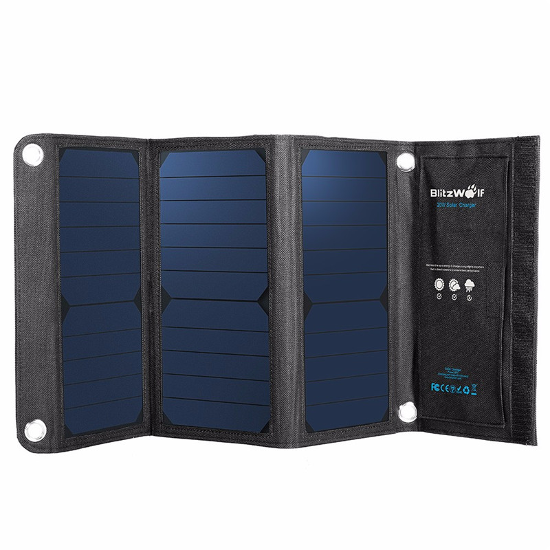 BlitzWolf New 20W 3A Portable Foldable Solar Cell Power Bank Powerbank USB Solar Panel Charger With Power3S SunPower BlitzWolf New 20W 3A Portable Foldable Solar Cell Power Bank Powerbank USB Solar Panel Charger With Power3S SunPower