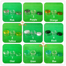 Free Shipping 100pcs 5g plastic jars, small round cream bottle jars,5ml plastic cosmetic container, pot for nail arts(9 colors)