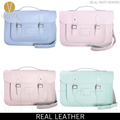 13" PASTEL BRITISH REAL LEATHER SATCHEL BAG - Vintage Candy Baby