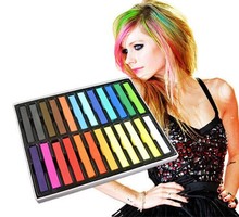 Temporary 24 pcs Colors Non-toxic Hair Chalk color Dye Soft Hair Paste Kit Chalk Pastels Stick Free Shipping