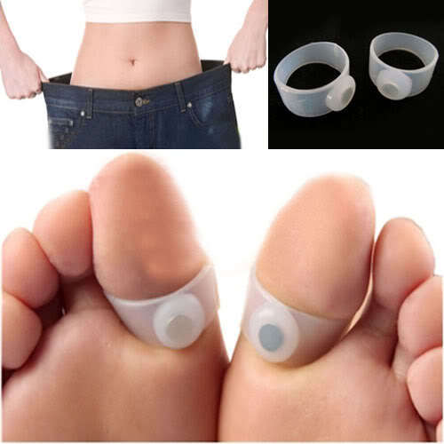 2Pairs New magnet lose weight new technology healthy slim loss toe ring sticker silicon foot massage