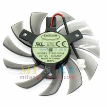 EVERFLOW T128010SM 75mm Graphics / Video Card VGA Cooler Fan Replacement 40mm 12V 0.20A 2Wire 2Pin for GIGABYTE GTX 460 470 580