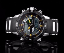 Elegante moda comerciales ocasionales clásicos impermeable de los deportes de WEIDE hombres reloj de cuarzo calendario del silicón del reloj Relogio Masculino