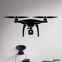 Air Drone Wall Vinyl Decal Quadcopter Wall Sticker Aircraft Home Wall Art Decor Ideas Interior Removable Kids Room Design X103