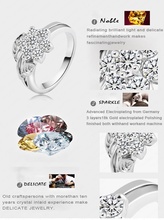 Hot Selling Fashion 18K Rose Gold Plate Pave Austrian Crystals Flower Engagement Rings Wedding Jewelry anillos