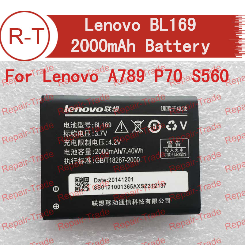 Lenovo A789 battery Original 2000mAh Battery BL169 Mobile Phone Battery for Lenovo A789 P70 S560 in