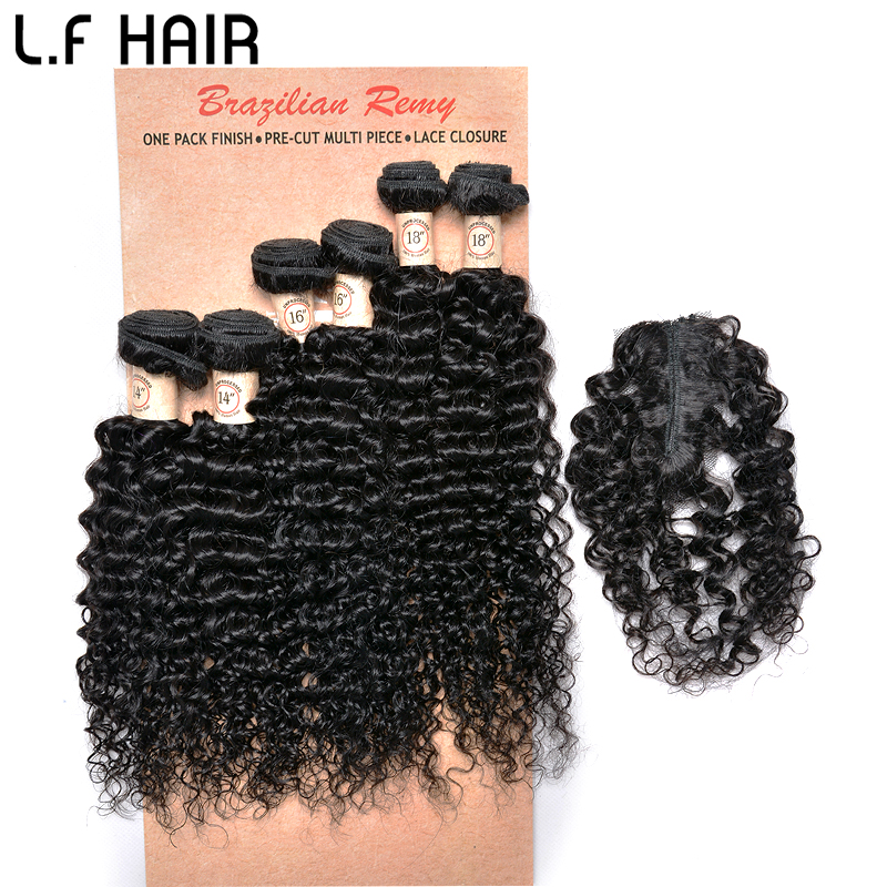 Peruvian Kinky Curly Virgin Hair With Closure 7A Unprocessed Human Hair Peruvian Curly Hair With Closure 6pcs Bundles One Pack