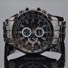 7 Colors Stainless Steel Men s Wrist Watch Three Sub dials for Decoration Quartz Wrist Watch