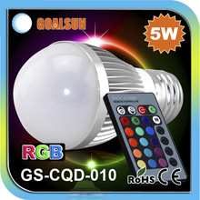 GS CQD 010 Aluminum 230V 240V 110V 220V E27 5W RGB led bulb lamp Color change