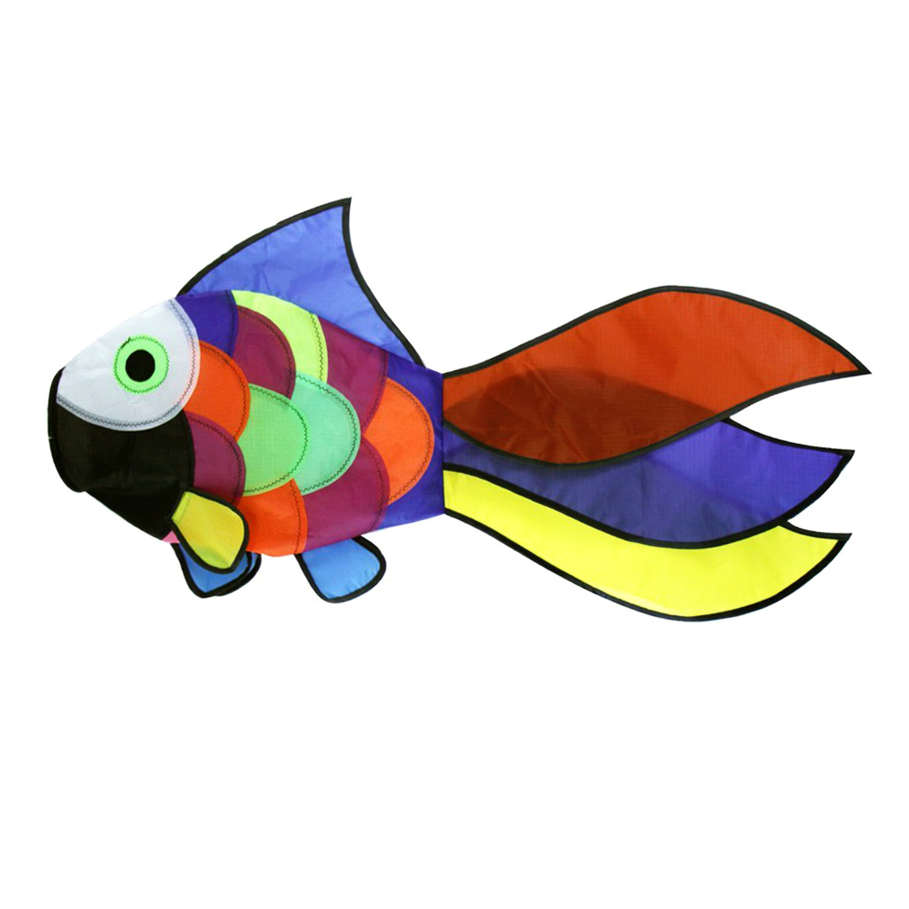 Rainbow Cute Fish Kite Windsock Wind Windsock Kids Outdoor Toy Garden Decor 
