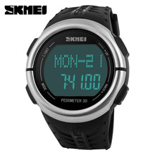SKMEI Brand Watches men Heart Rate Monitor 3D Pedometer LED Digital Watch Man Waterproof Sport PU strap Quartz-watch